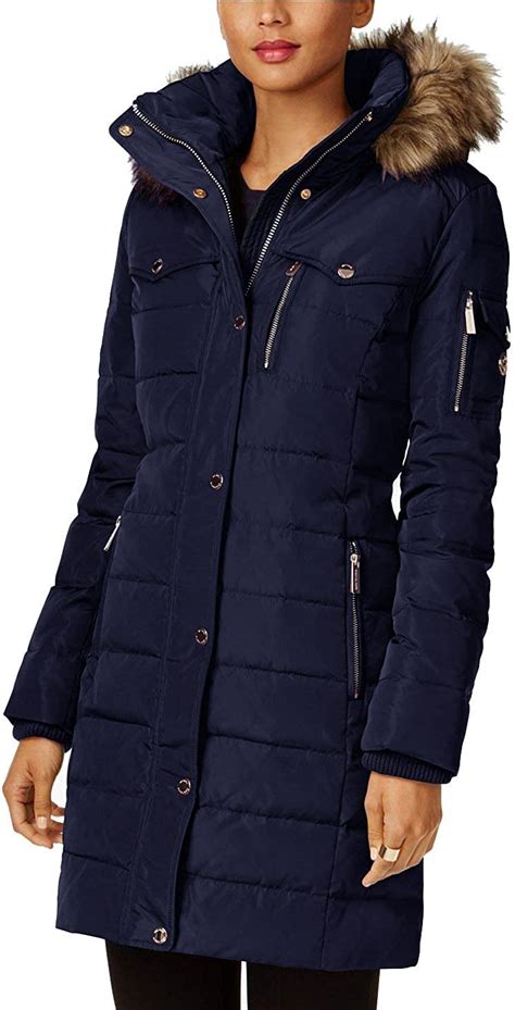 navy michael kors coat|Michael Kors coat clearance.